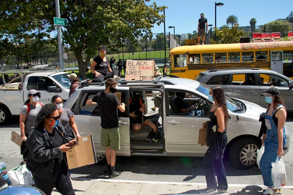 San Francisco Haziran 2020 George Floyd Siyahi Yaşamları Konusu Protestosu — Stok fotoğraf