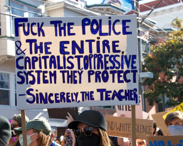 San Francisco June 2020 Protestors George Floyd Black Lives Matter — Stock Photo, Image