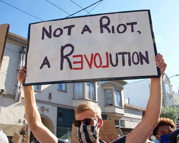 San Francisco Juni 2020 Protesteerders Bij Het George Floyd Black — Stockfoto