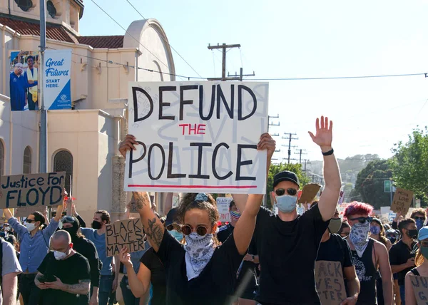 San Francisco Junio 2020 Manifestantes Protesta George Floyd Black Lives — Foto de Stock