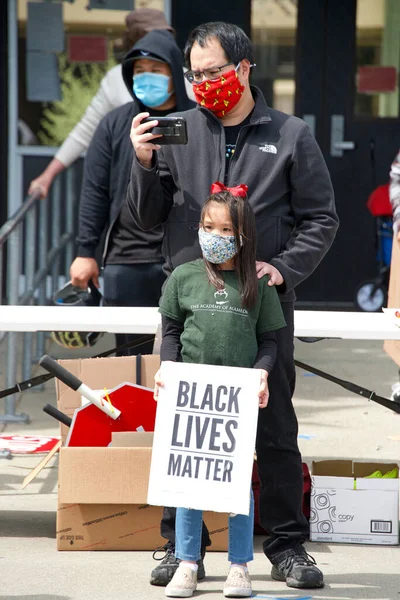 Alameda Junio 2020 Manifestantes Que Participaron Protesta George Floyd Black —  Fotos de Stock