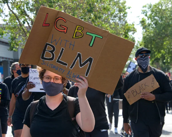 Alameda Junio 2020 Manifestantes Que Participaron Protesta George Floyd Black — Foto de Stock