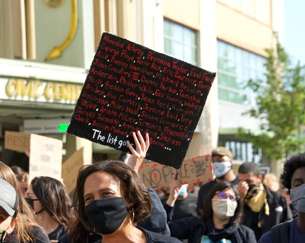 Alameda Ιουνίου 2020 Διαδηλωτές Που Συμμετέχουν Στη Διαδήλωση Του George — Φωτογραφία Αρχείου