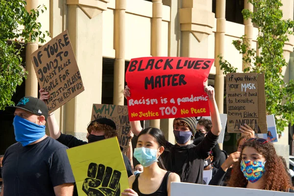 Alameda Juin 2020 Manifestants Participant Manifestation George Floyd Black Lives — Photo