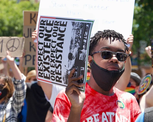 Berkeley Június 2020 Több Száz Ember Vesz Részt Black Lives — Stock Fotó