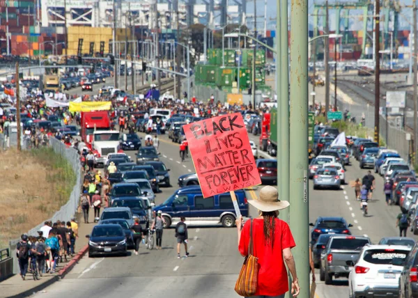 Oakland Ιουνίου 2020 Εργάτες Στο Λιμάνι Του Oakland Συσπειρώθηκαν Για — Φωτογραφία Αρχείου