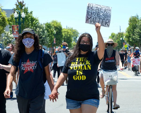 Alameda Julio 2020 Personas Protestando Por Muerte George Floyd Otros — Foto de Stock