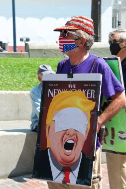 San Francisco, CA - 5 Eylül 2020: Ulusal Toplu Protesto, Trump Pence Out Şimdi! Körfez Bölgesi Etkinliği Faşizm Körfezi Bölgesi.