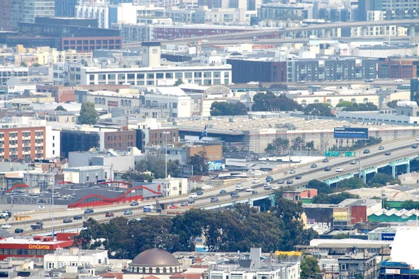 San Francisco Septiembre 2020 Vista Aérea Del Tráfico Ligero Través —  Fotos de Stock