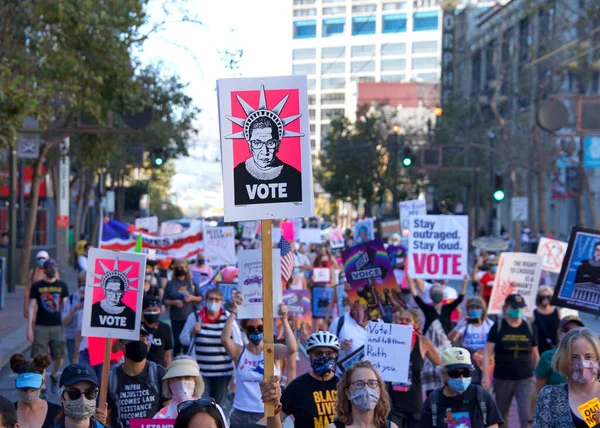 San Francisco Oktober 2020 Unbekannte Teilnehmer Women March Entwickelt Alle — Stockfoto