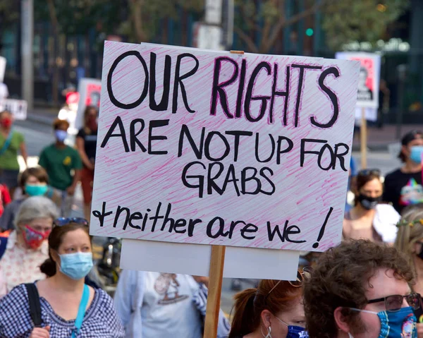 San Francisco Octubre 2020 Participantes Identificadas Marcha Las Mujeres Diseñado —  Fotos de Stock