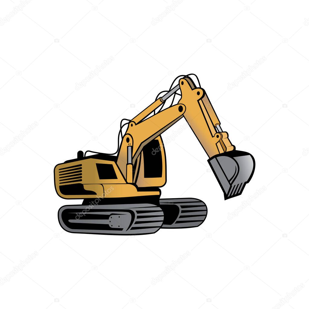 Vector of cartoon excavator design eps format, suitable for your design needs, logo, illustration, animation, etc.