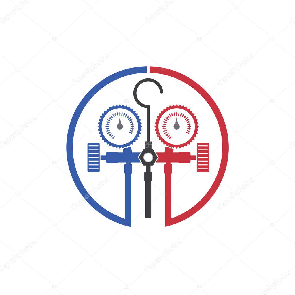 Vector of logo with pressure gauge manometer symbol design eps format, suitable for your design needs, logo, illustration, animation, etc.