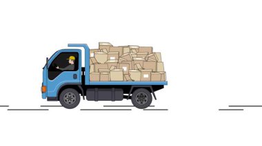 Proje ihtiyaçlarınız için uygun bir Kamyon Yükü Paket Kutuları Canlandırma Video 4K