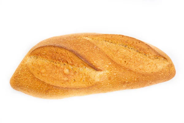 Свежий Домашний Хлеб Натуральной Муки Хорошо Завтрак Белом Фоне — стоковое фото