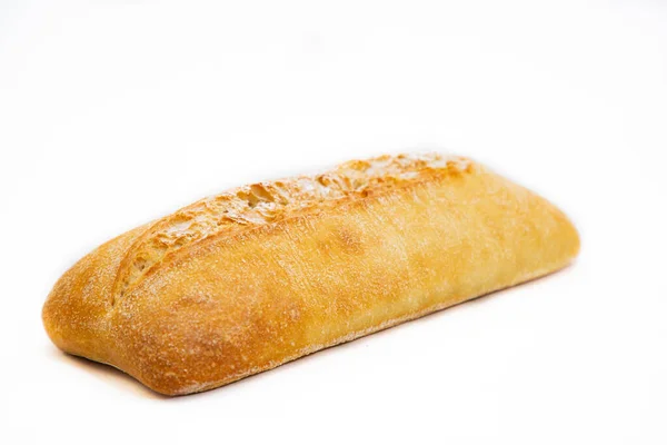 Свежий Домашний Хлеб Натуральной Муки Хорошо Завтрак Белом Фоне — стоковое фото