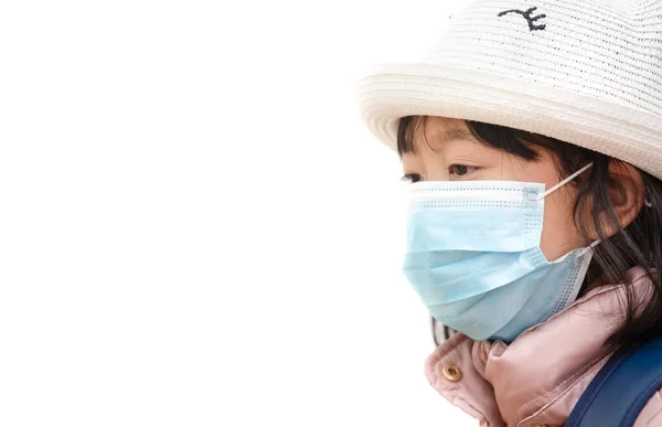Cara Imagen Niño Usando Una Máscara Con Familia Para Prevenir —  Fotos de Stock