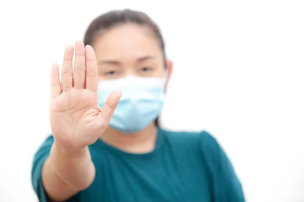 Visage Une Jeune Femme Asiatique Portant Masque Pour Prévenir Les — Photo