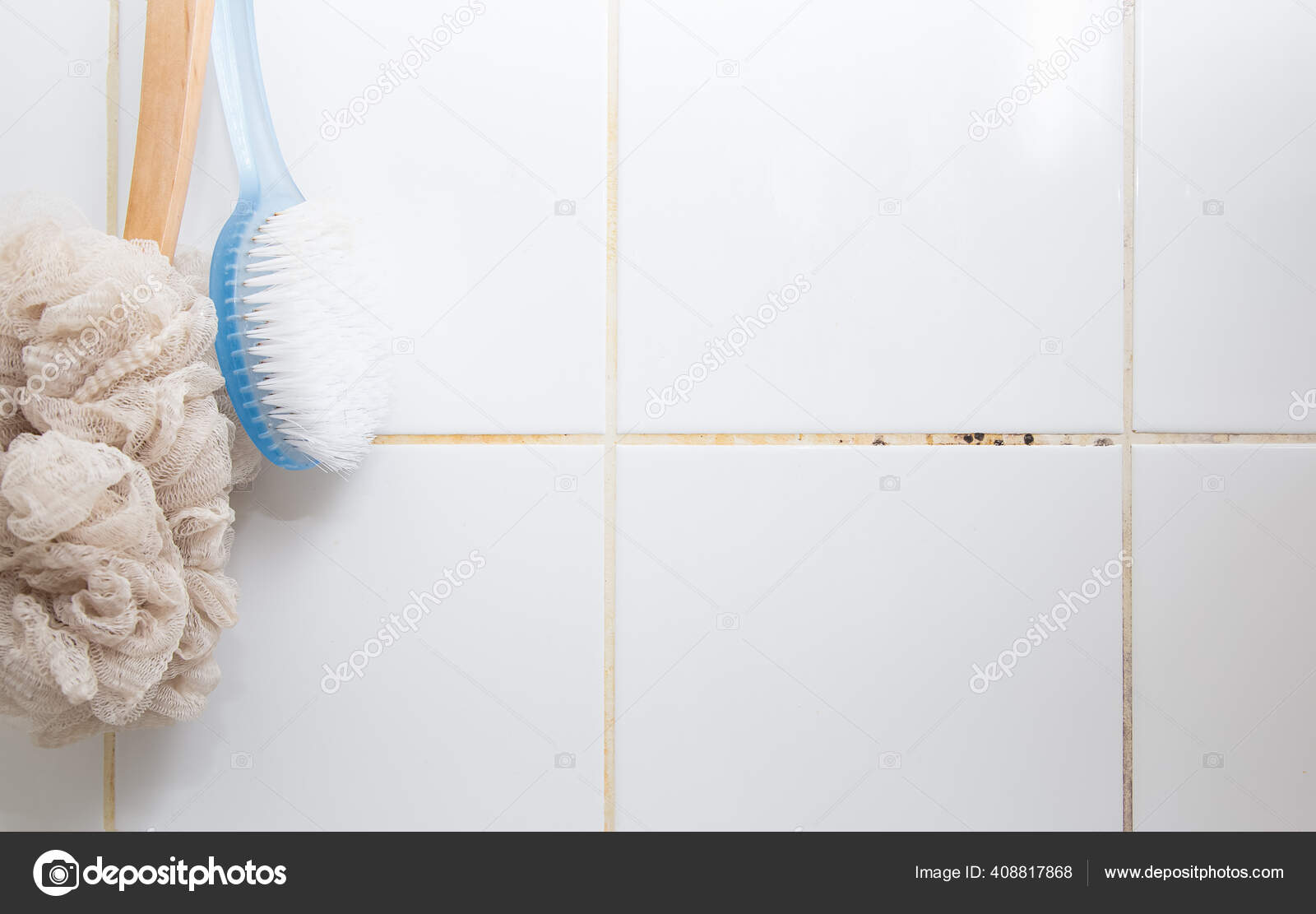 Mold Fungus Wall Shower Room Causing Black Brown Mold Bathroom Stock