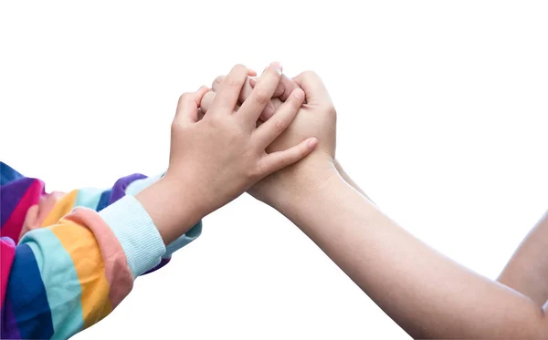 Mão Mulher Crianças Estão Orando Adorando Deus Usando Mãos Para — Fotografia de Stock