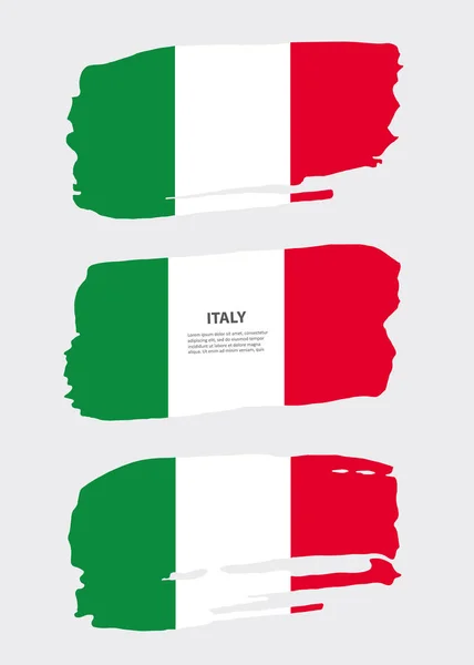 İtalya bayrağı. Grunge Fırça darbesi. Vektör çizim. — Stok Vektör