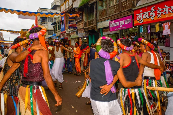 Aug 2010 Devotos Tribais Dançando Por Ocasião Baps Swaminarayan Mandir — Fotografia de Stock