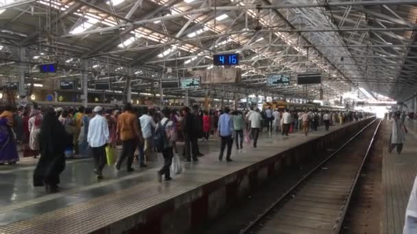 Feb 2020 Mumbai Suburbun Train Central Railways Entering Unesco World — Stock Video