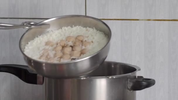 Raice Dal Tirano Fuori Dal Fornello Acciaio Inox Lokgram Kalyan — Video Stock