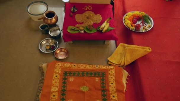 Dec 2019 Ganesh Durshan Inställning För Baby Shower Simant Kholobharvo — Stockvideo
