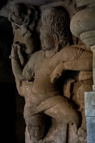 Broken Shiva Statue Elephanta Caves Unesco World Heritage Site Mumbai — Stock Photo, Image