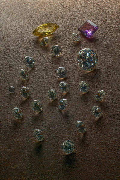 Feb 2004 Colored Gemstone American Diamonds Also Known Cubic Zirconia — Stock Photo, Image