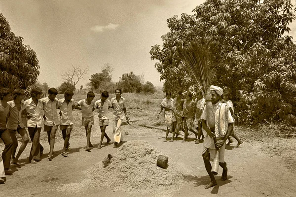 Maggio 2011 Tribel Farmar Raccolta Dance Manpur Village Taluk Vansda — Foto Stock