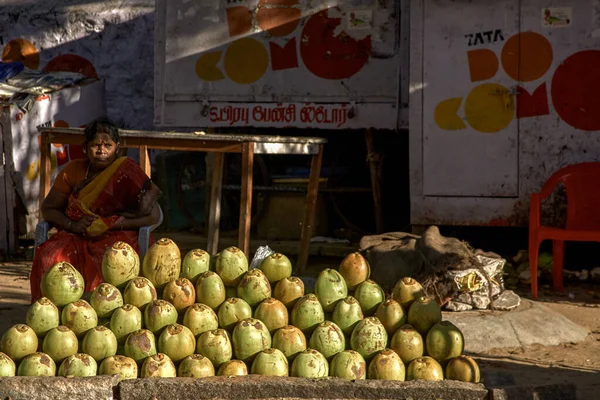 2014 Fresh Coconuts Road Stops Beach Mahabalipuram Tamil Nadu India — 스톡 사진