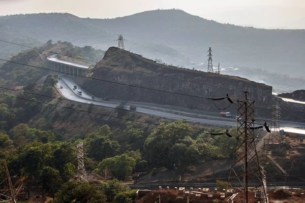 Snelweg Mumbai Pune Vanaf Khandala Ghat Bij Amrutanjan Bridge Mrt — Stockfoto