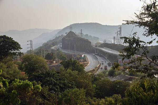 Autopista Mumbai Pune Desde Ghat Khandala Cerca Del Puente Amrutanjan — Foto de Stock