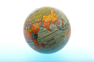 23 jyl 2005 Vintage küresi beyaz arka planda Hindistan 'ı gösteriyor kalyan Maharashtra INDIA