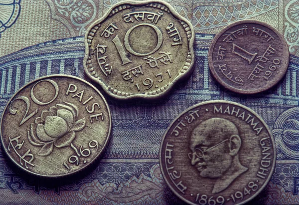 Paź 2020 Historyczne Monety Indiańskie Banknotach Studyjnych Lokgram Kalyan Maharashtra — Zdjęcie stockowe