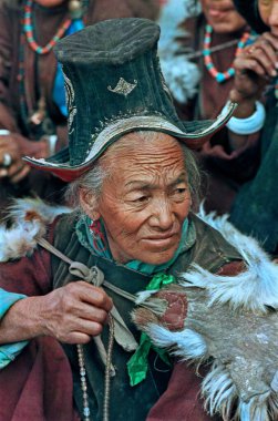 11 Ekim 2011 Geleneksel Ladakhi Kadını Hemis Fair Ladakh Union bölgesinde Hindistan