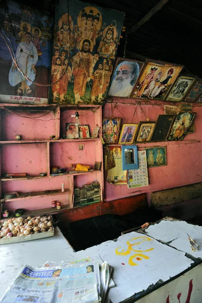 Września 2012 Paithan Aurangabad Maharashtra Indie Stary Dom Różowy Mur — Zdjęcie stockowe