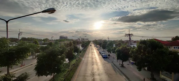 Bangkok Thaïlande Juin 2020 Trafic Banlieue Bangkok Dans Soirée — Photo