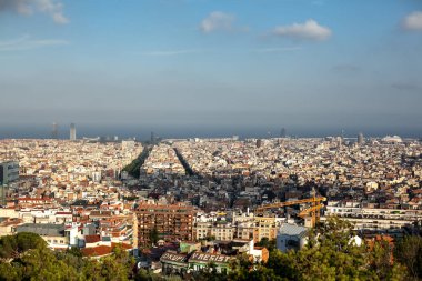 Üst-görünümünde Barcelona, İspanya gün zaman yüksek noktadan güneşli gün Park Guel