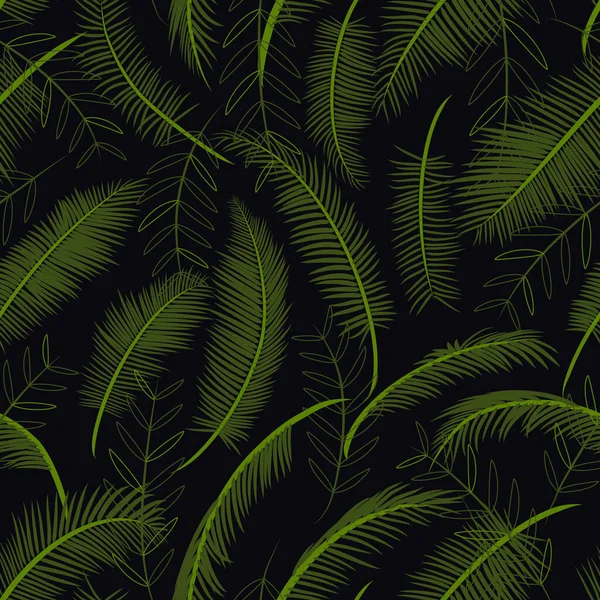 Modèle Sans Couture Avec Des Feuilles Tropicales Texture Avec Des — Image vectorielle