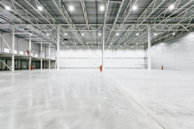 Interior of empty warehouse  clipart
