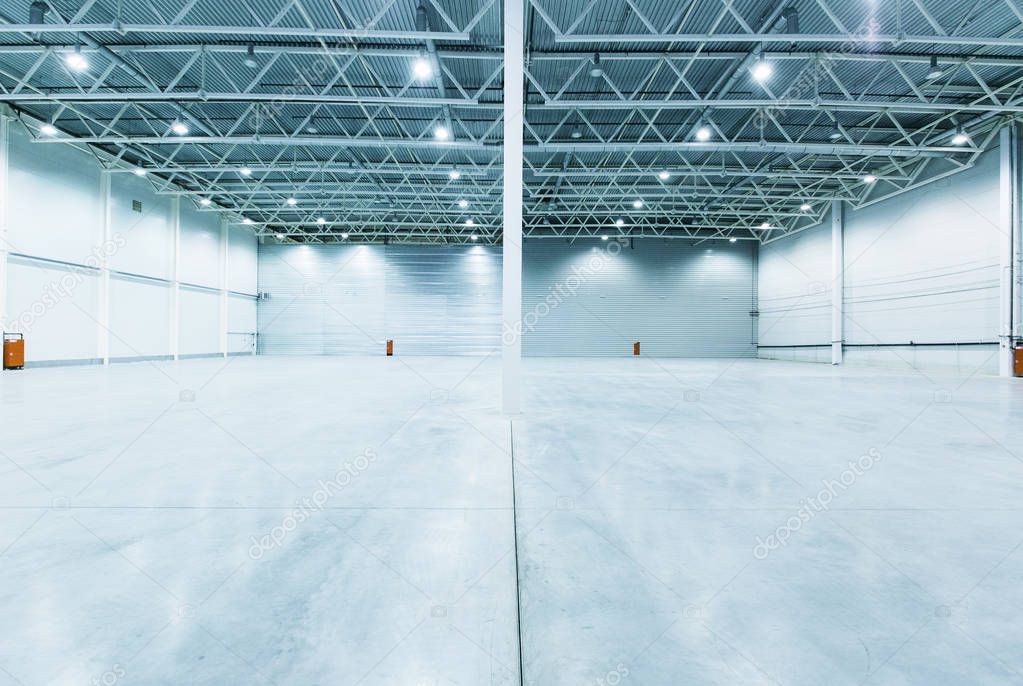Interior of empty warehouse 