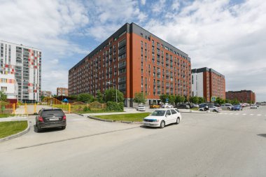 Modern apartman binası. modern konut kompleksi