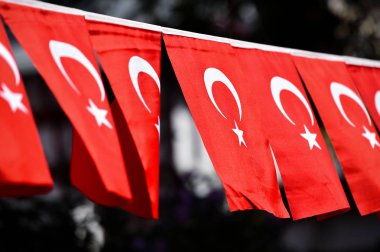Birkaç Türkiye bayrakları ülkenin ulusal gün boyunca görülür