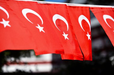 Birkaç Türkiye bayrakları ülkenin ulusal gün boyunca görülür