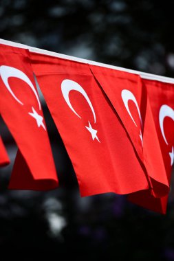 Birkaç Türkiye bayrakları ülkenin ulusal gün boyunca görülür