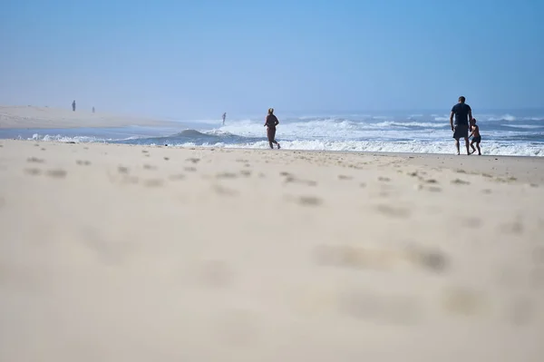 Monte Real Portugalia Września 2016 Słoneczny Dzień Scena Plaży Linii — Zdjęcie stockowe
