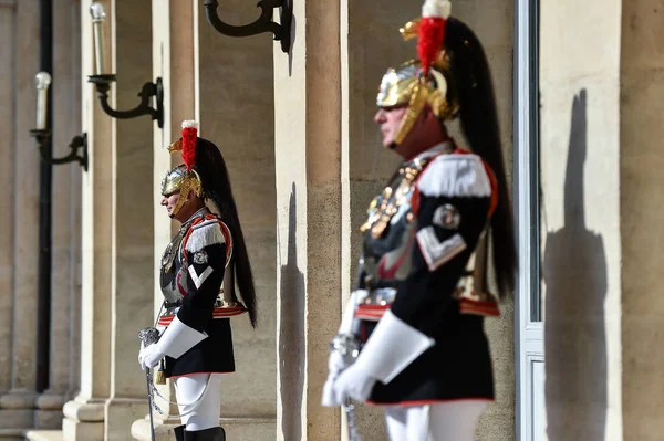 Rome Italië Oktober 2018 Italiaanse Nationale Erewacht Tijdens Een Welkom — Stockfoto